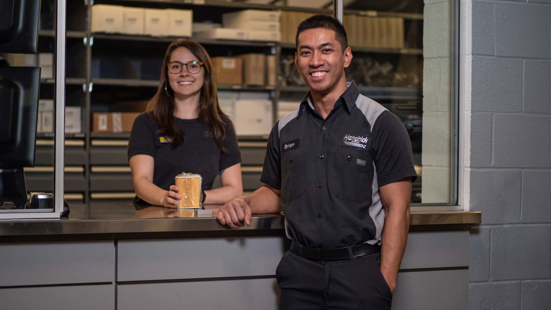 Audi service technicians.