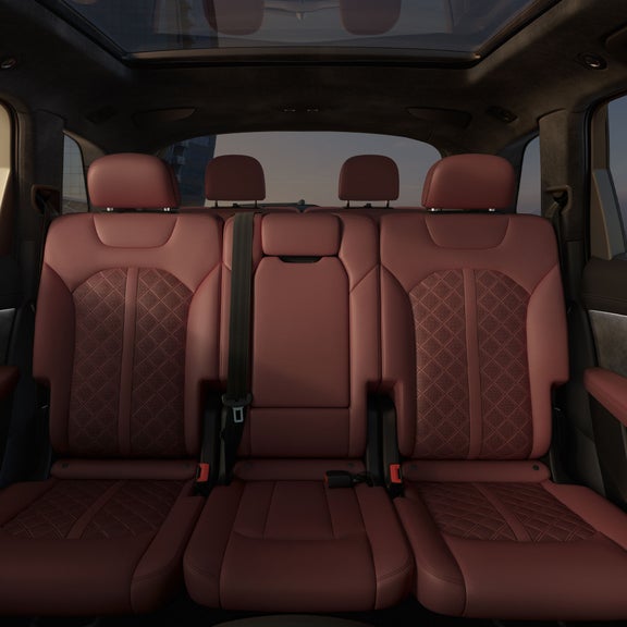 Close-up of the rear seats in the Audi SQ7. 