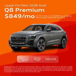 Lease the New 2026 Audi Q8 Premium $849/mo