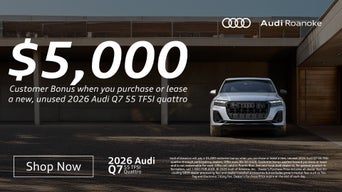 Front profile view of a 2026 Audi All-new Q7 quattro