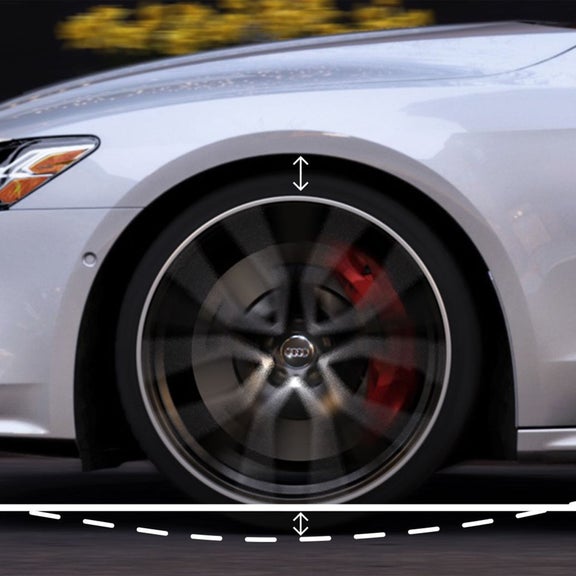 Illustration of the wheel with Sport adaptive air suspension on the Audi S7.