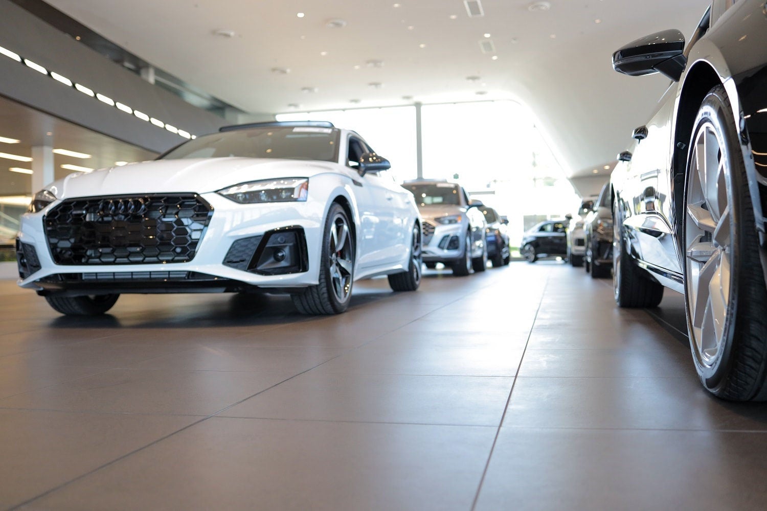 Inside of the Audi Owings Mills showroom