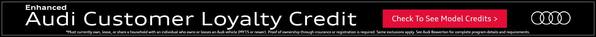 Audi National Customer Loyalty Credit 