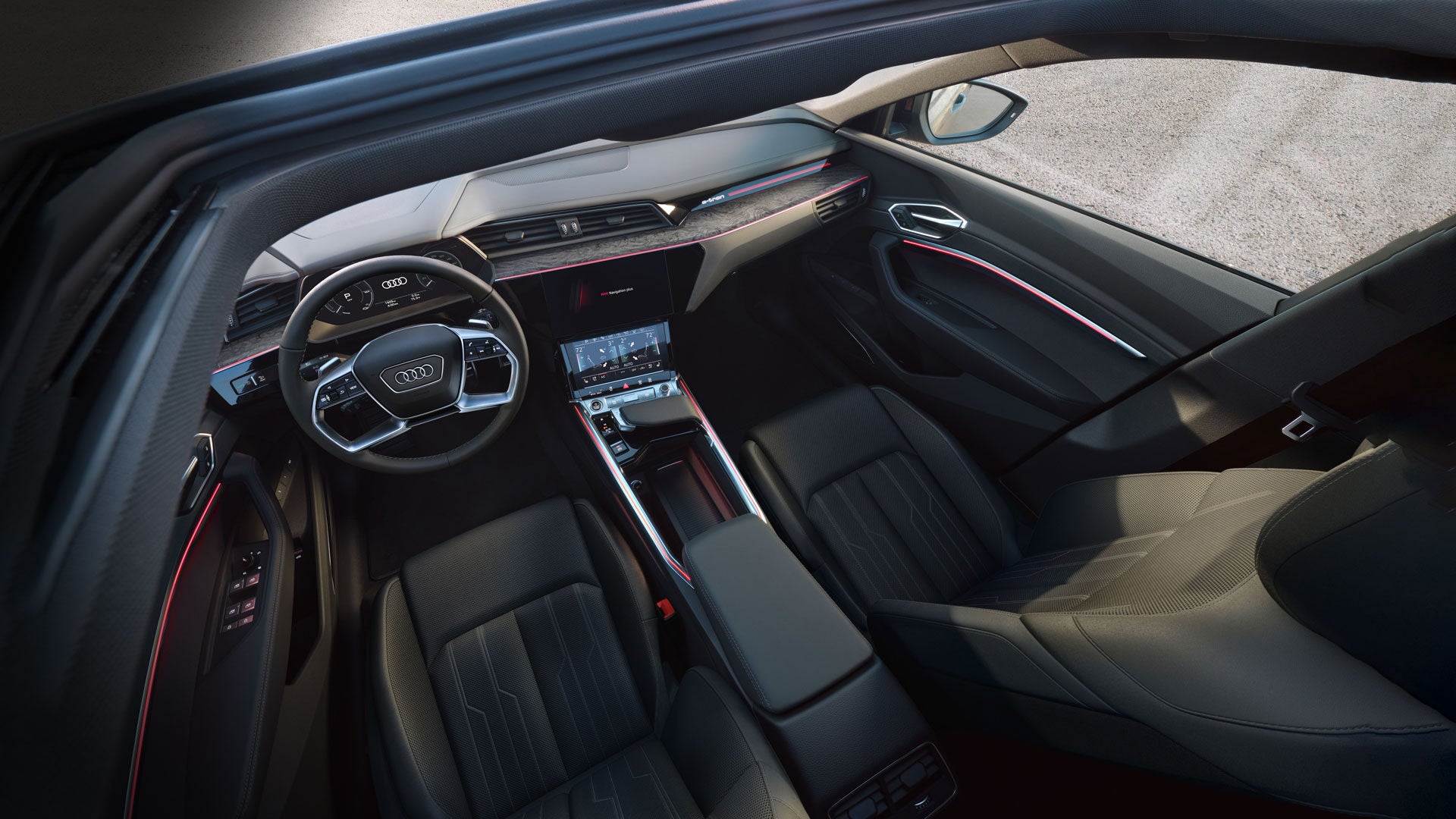 Interior view of an Audi.