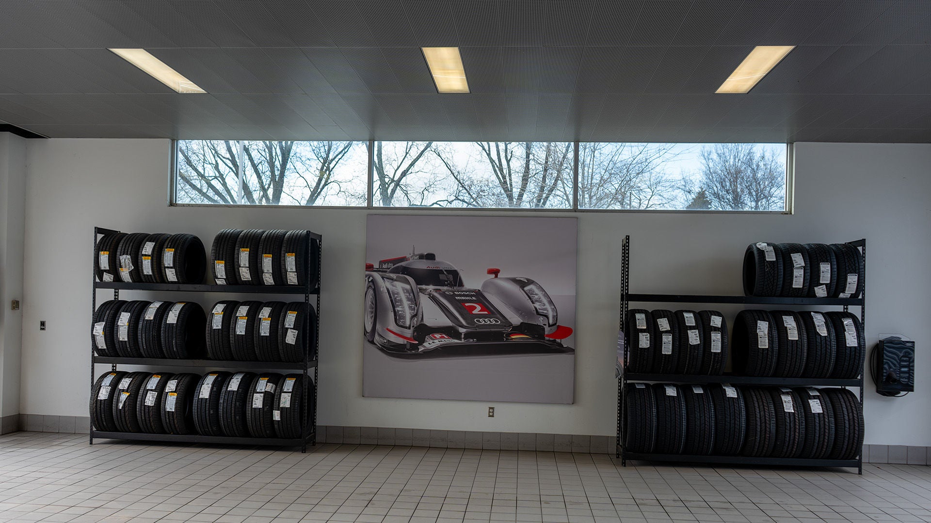 View of the Audi Tire Center at Audi Huntsville.