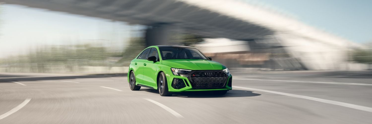 Audi RS3 driving on the road