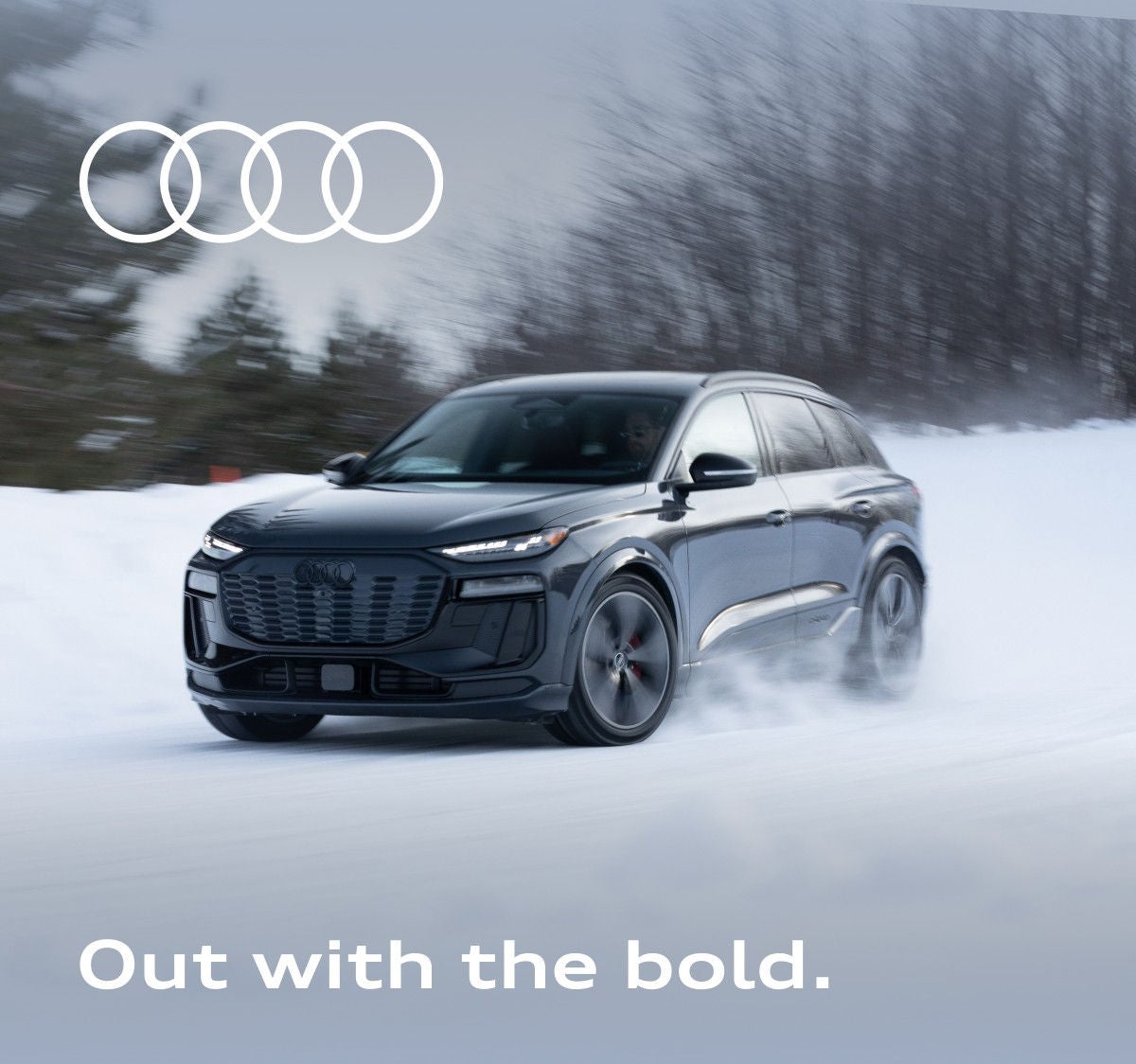 Profile view of Audi vehicle. 