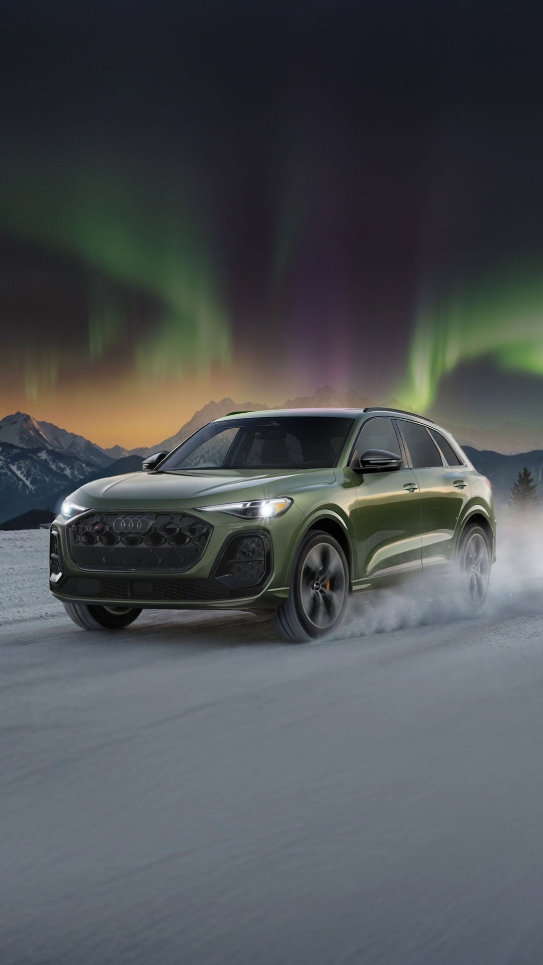 Audi left profile driving.