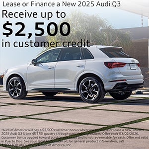 Side view of an Audi.