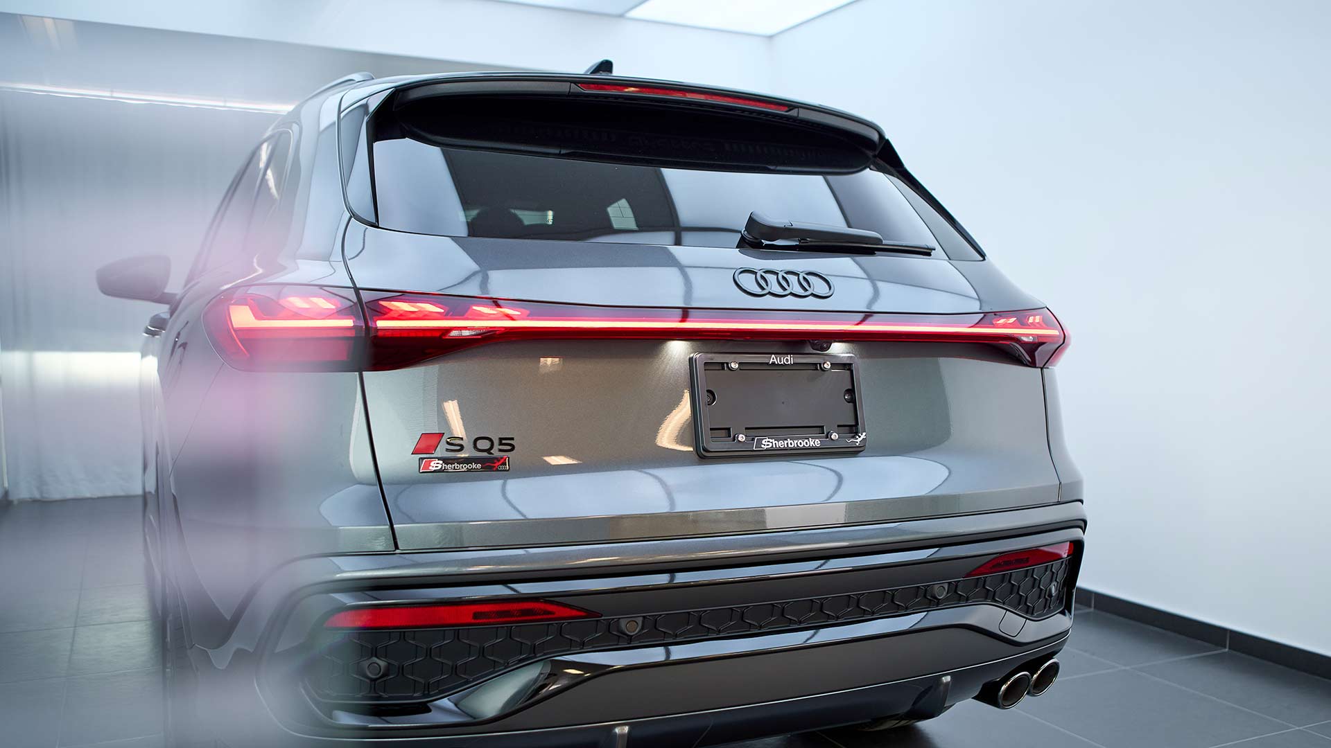 Rear view of an Audi vehicle.