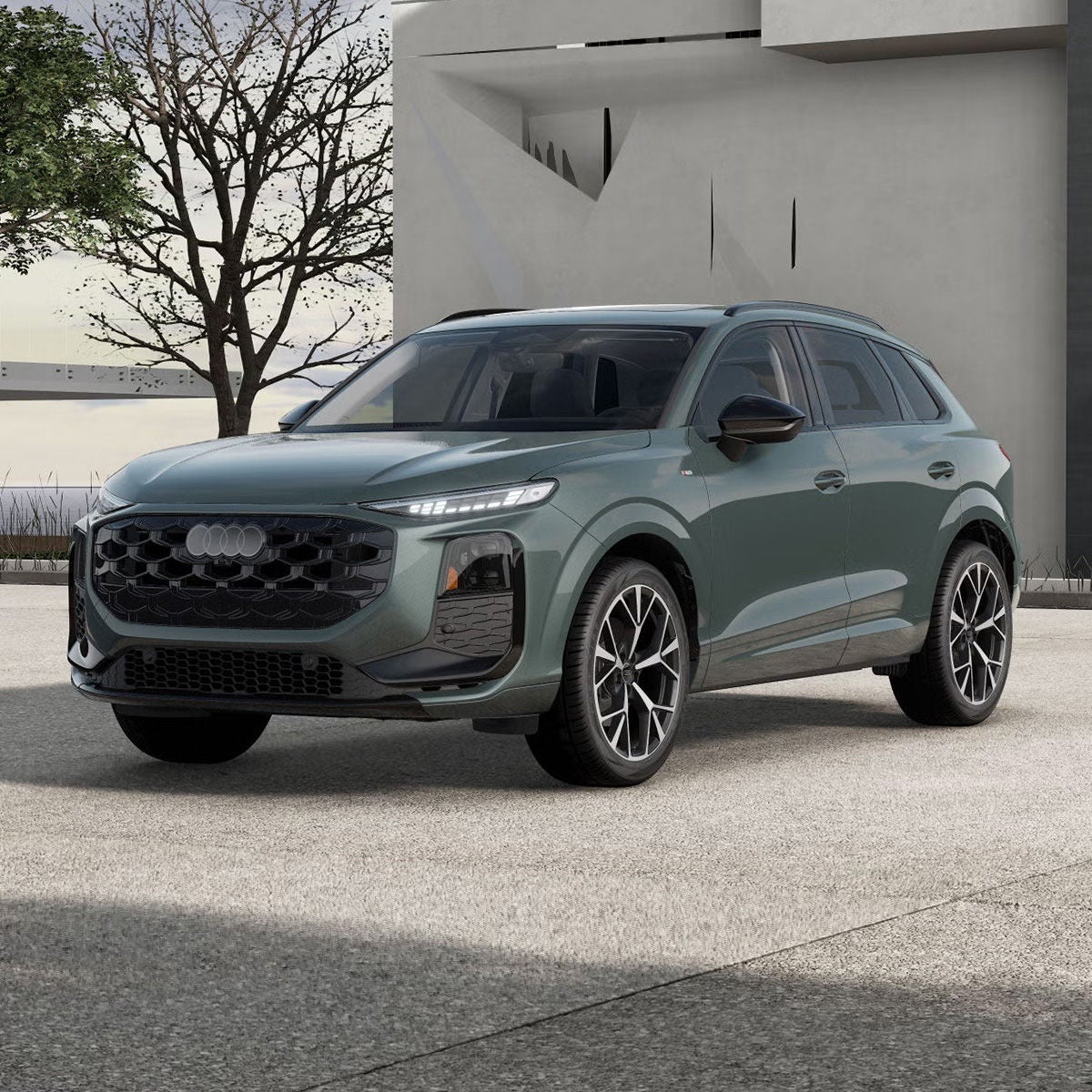 Front 3/4 view of the Audi Q3.