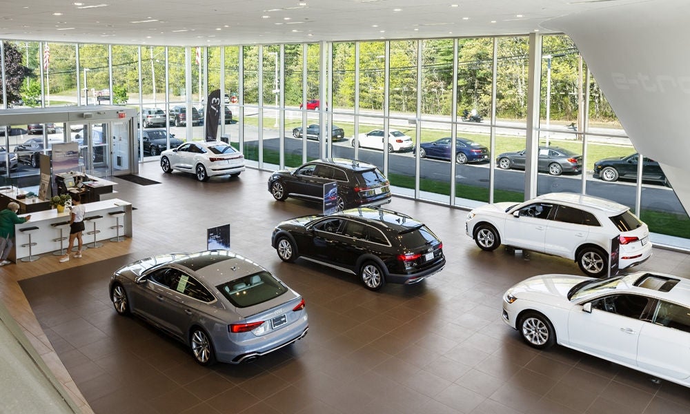 Audi vehicle showroom.