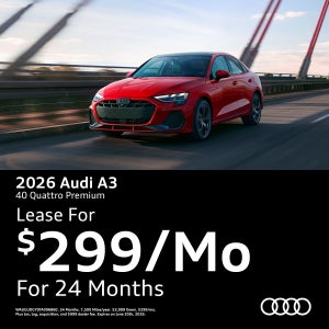 Audi 2026 A3 parked in a fancy lot