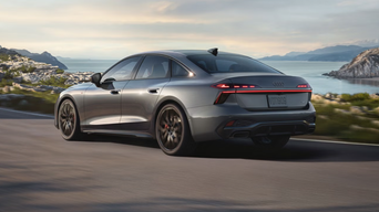 Three quarter profile view of an Audi A6