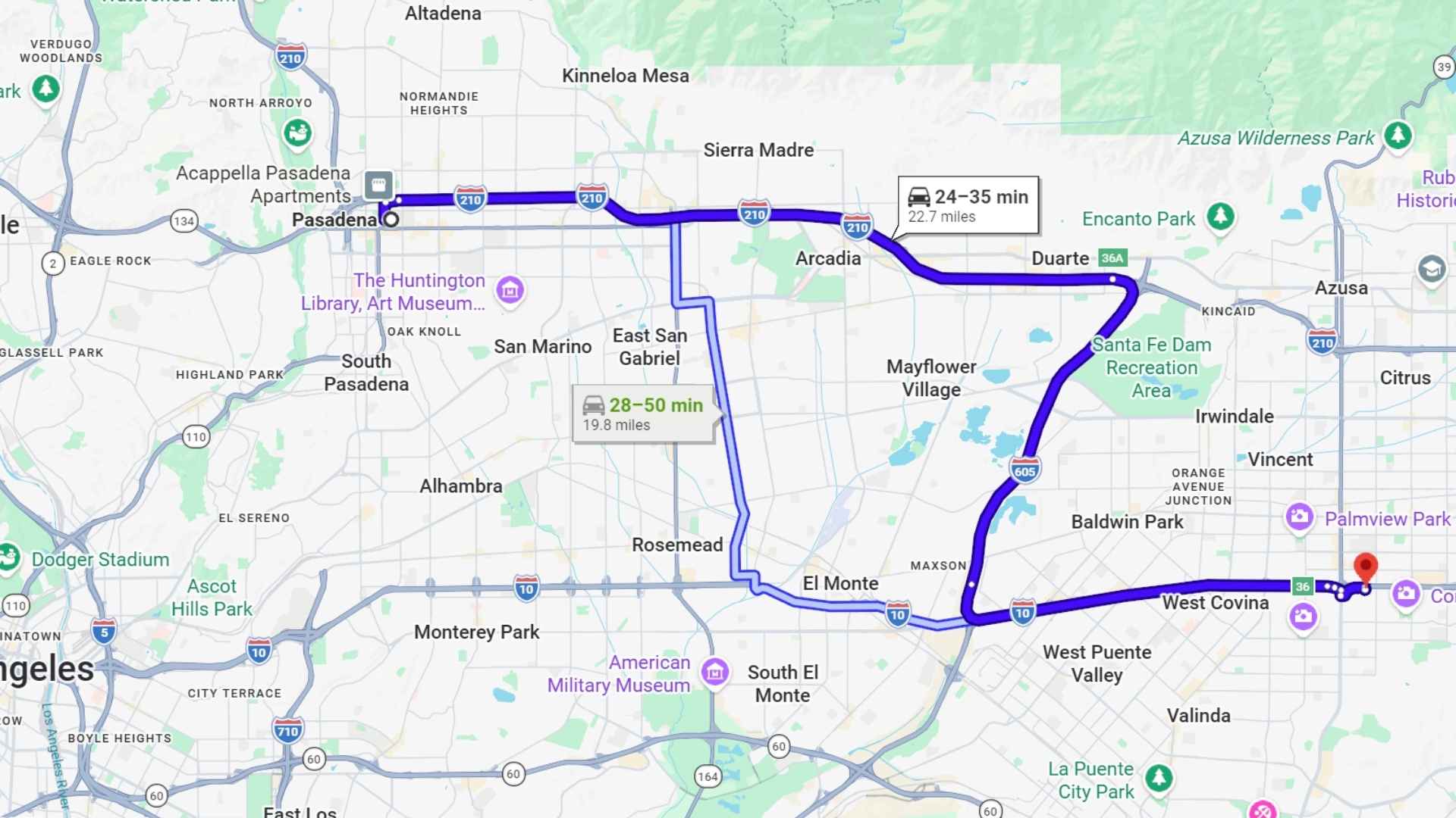 Directions From Pasadena to Audi West Covina