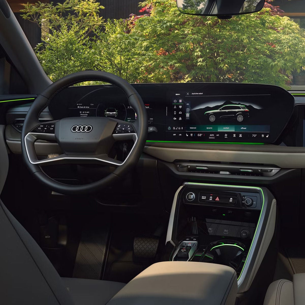 Interior view of the Audi Q5.
