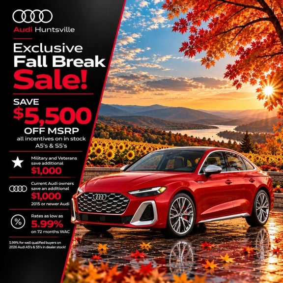 2026 A5 and S5 up to $5,500 Off at Audi Huntsville