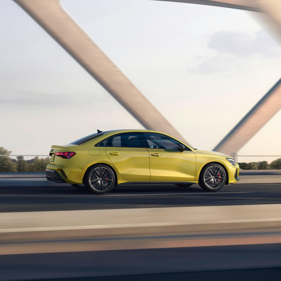 2026 Audi S3 Exterior Driving On Bridge