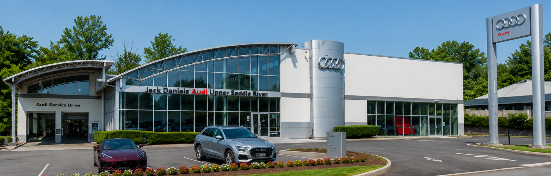 Audi Sale Specialist walking through the showroom with a couple.