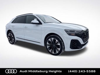 Side profile view of an Audi Q8.