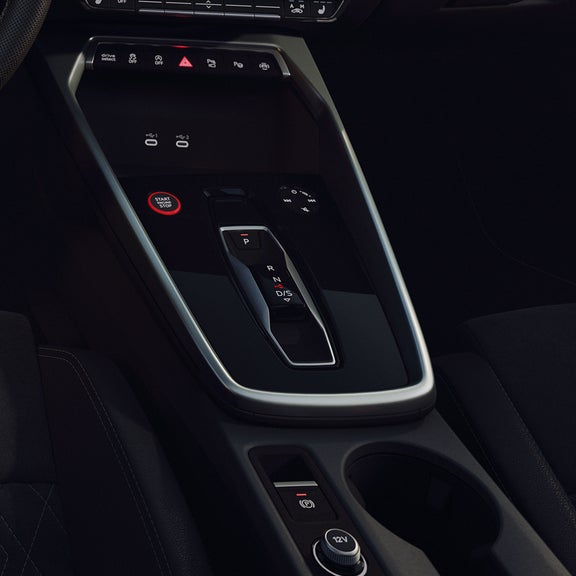 Close up of the gearbox in the Audi S3.