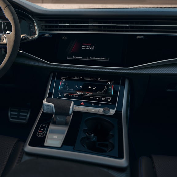 Close up of the MMI touch response system in the Audi RS Q8.