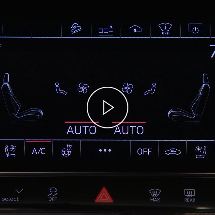 Close up on the climate control options on the Audi MMI. 