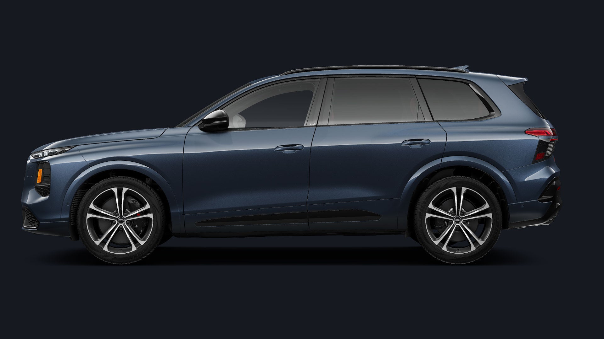 Side-view of a blue Audi SQ7.