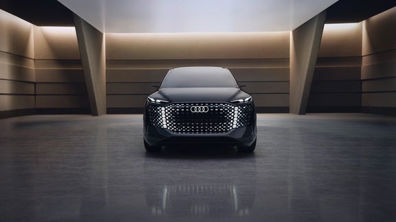 Vue avant du concept Audi urbansphere avec DEL.