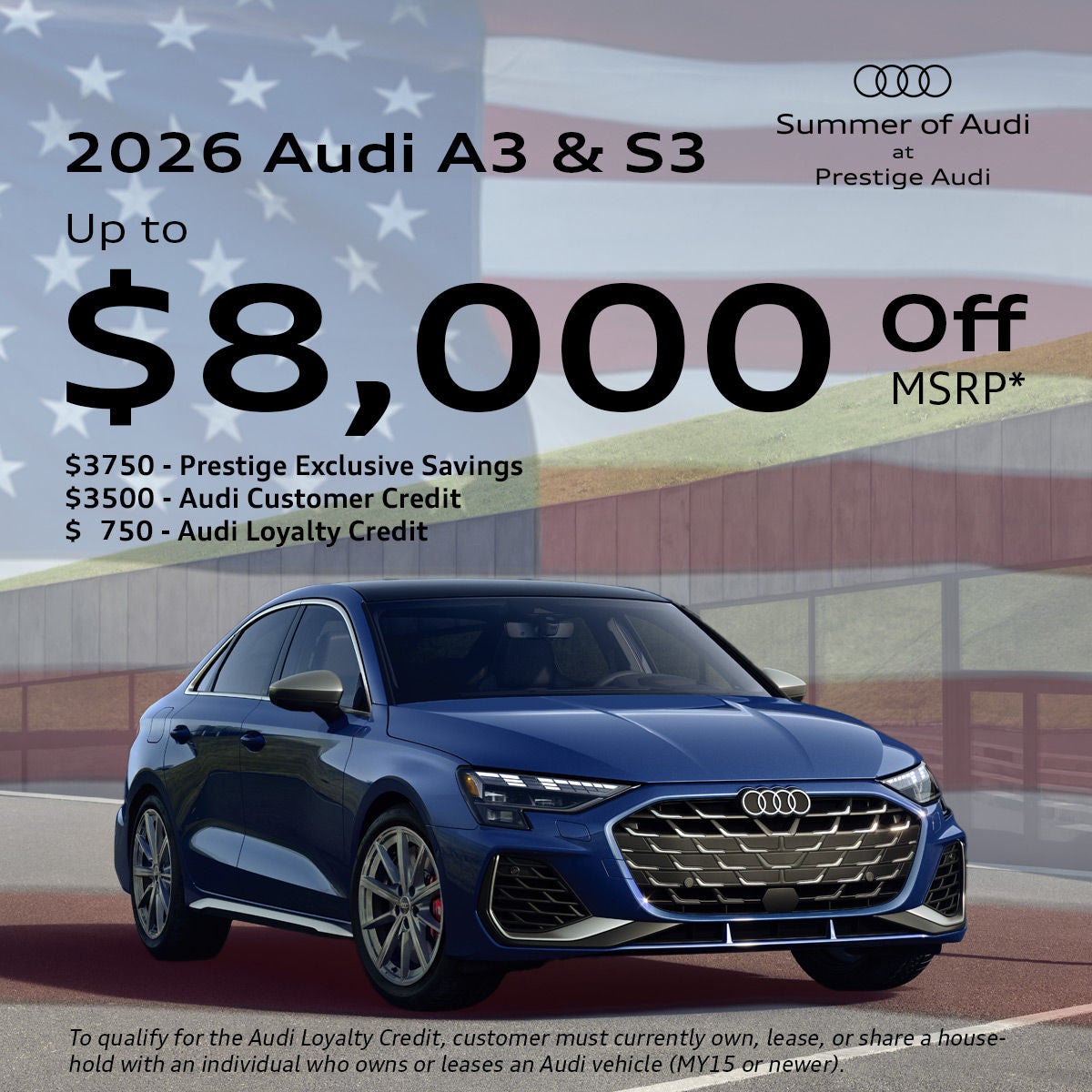 2026 Audi A3 & S3 - Up to $8000 Off MSRP*