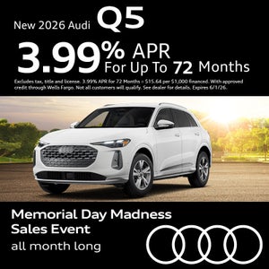 Get an all-new 2026 Audi Q5 with 3.99% APR for up to 72 months.