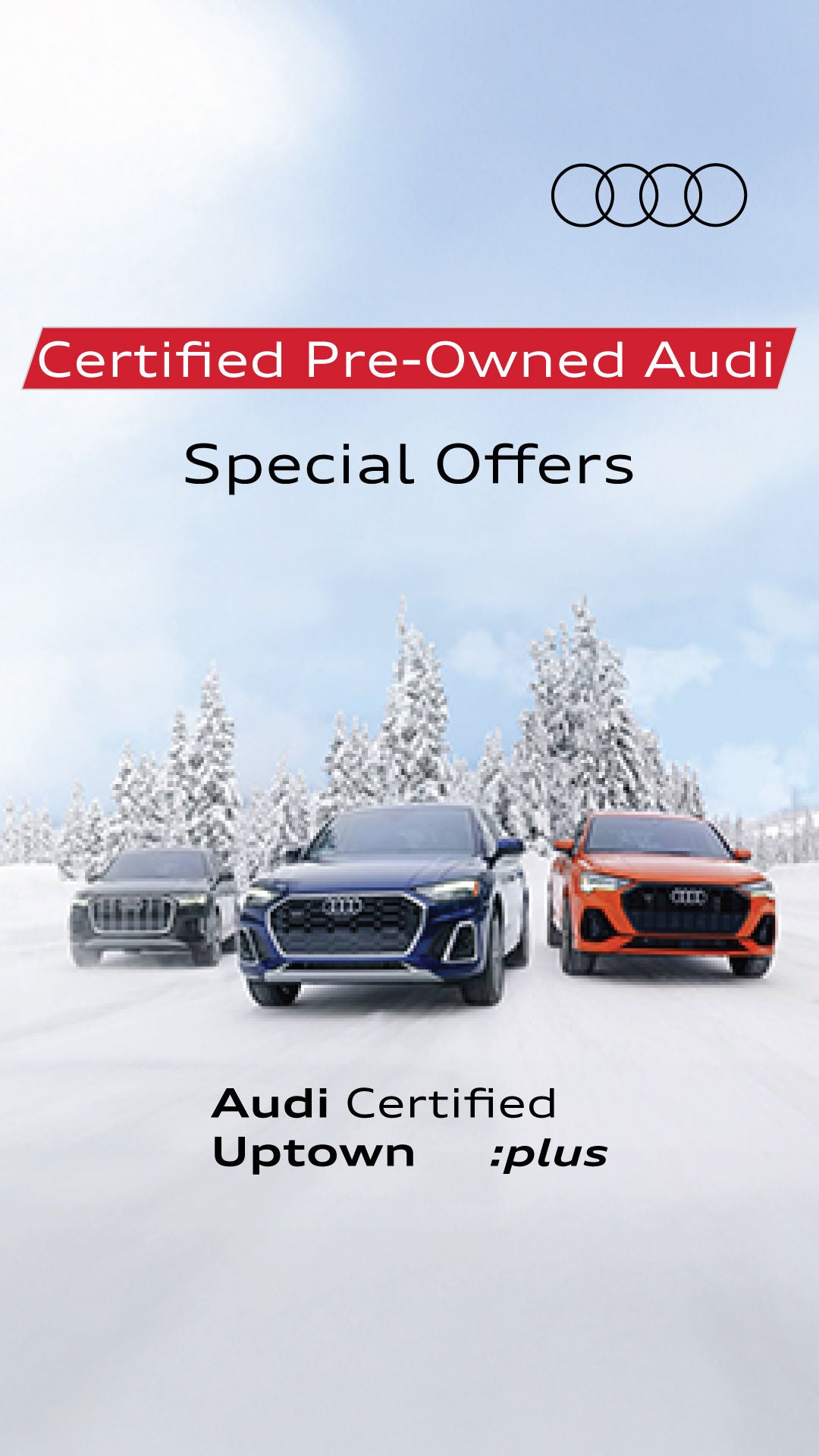 CPO Audi Models driving in the snow