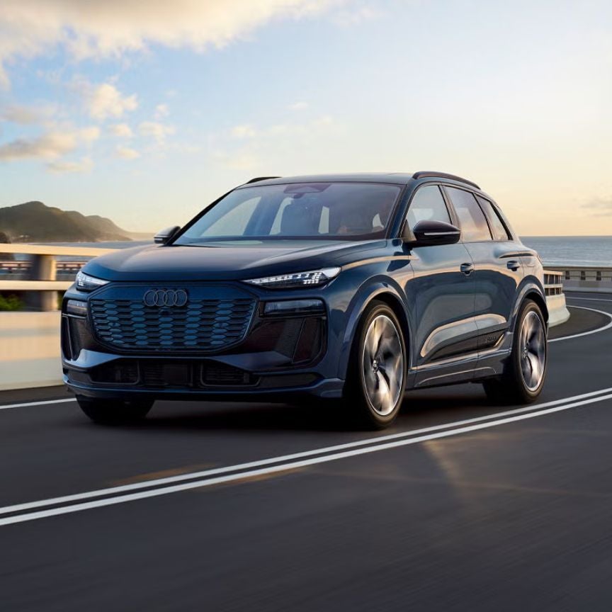Image of a 2025 Audi Q6 e-tron driving