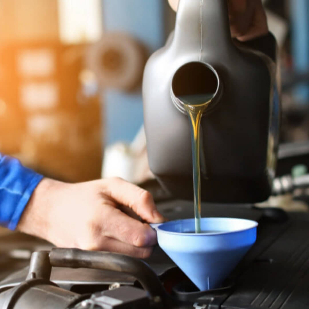 Service Oil Change Pouring Oil Funnel