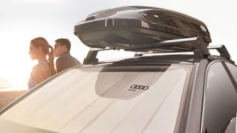 Windshield sunshade on an Audi