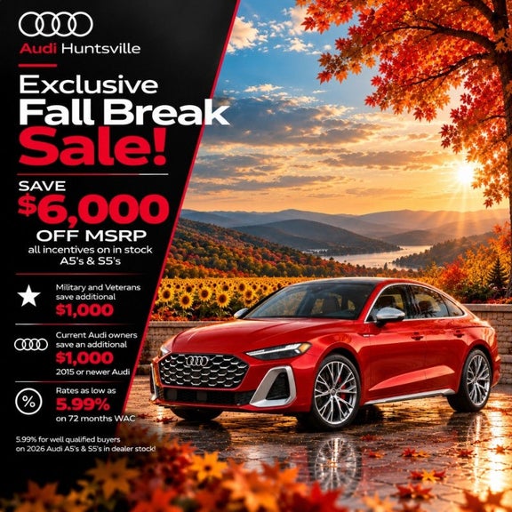 2026 A5 and S5 up to $5,500 Off at Audi Huntsville