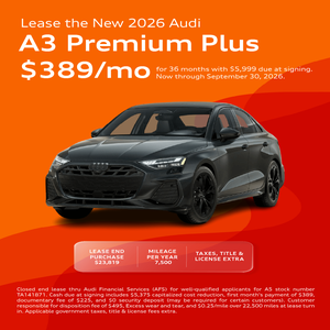 Lease the New 2026 Audi A3 Premium Plus $389/mo
