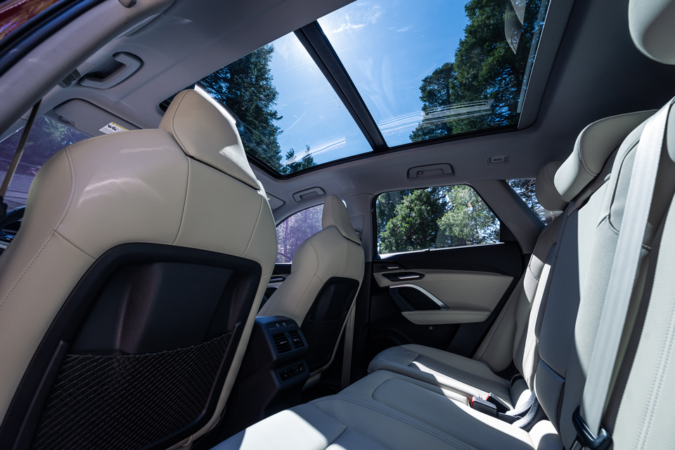 The inside back row of an Audi Q5.