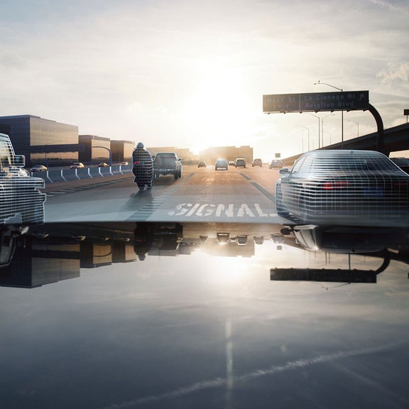 Demonstration of adaptive cruise assist in the Audi A8.