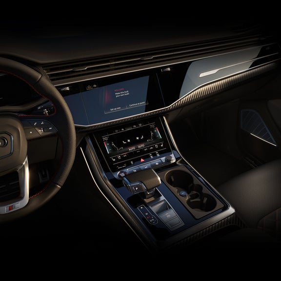 Close-up of the MMI touch response system in the Audi SQ7.