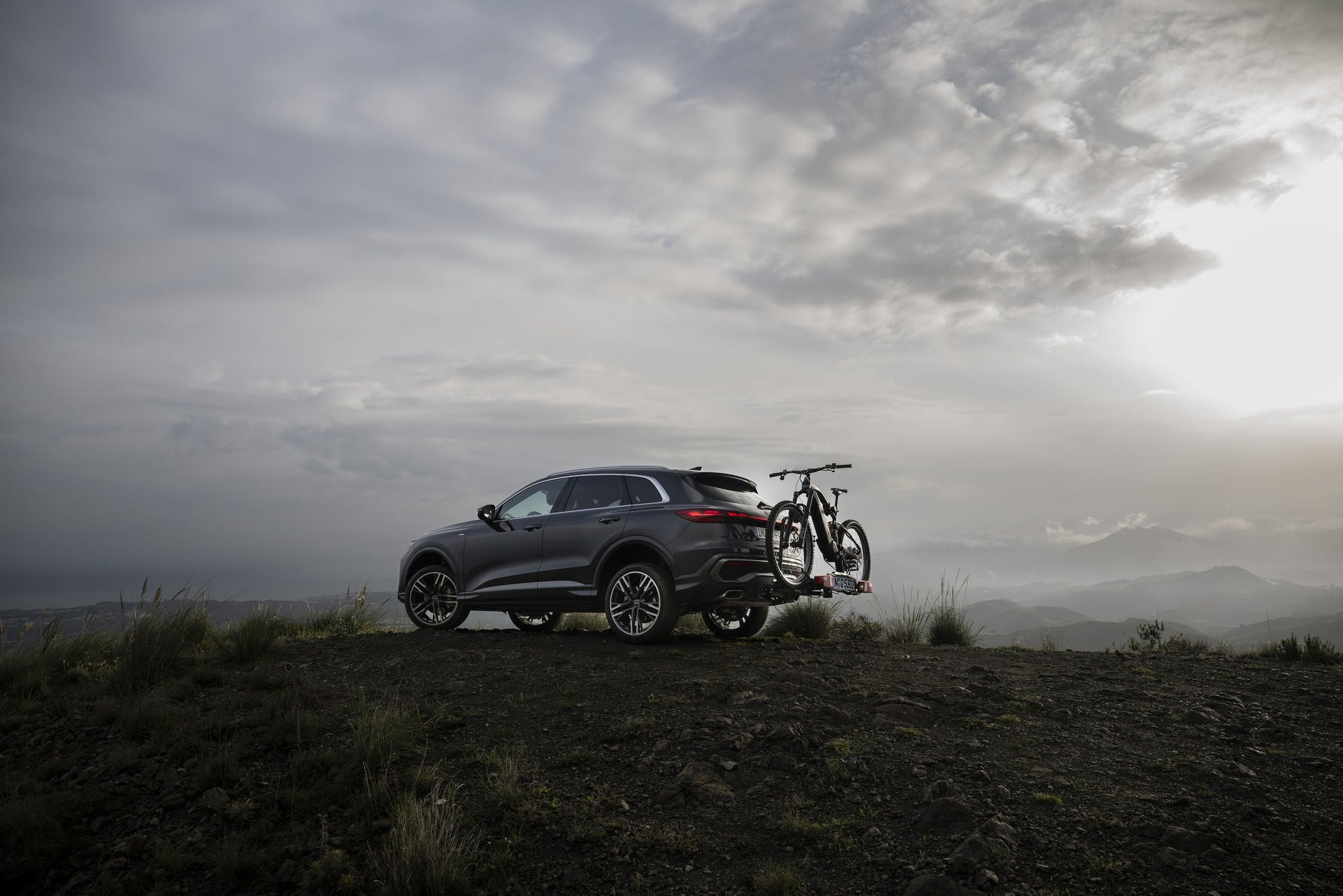 Rear profile view of an Audi.