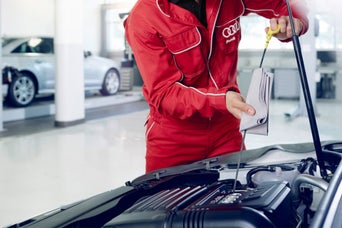 Service technician oil check.