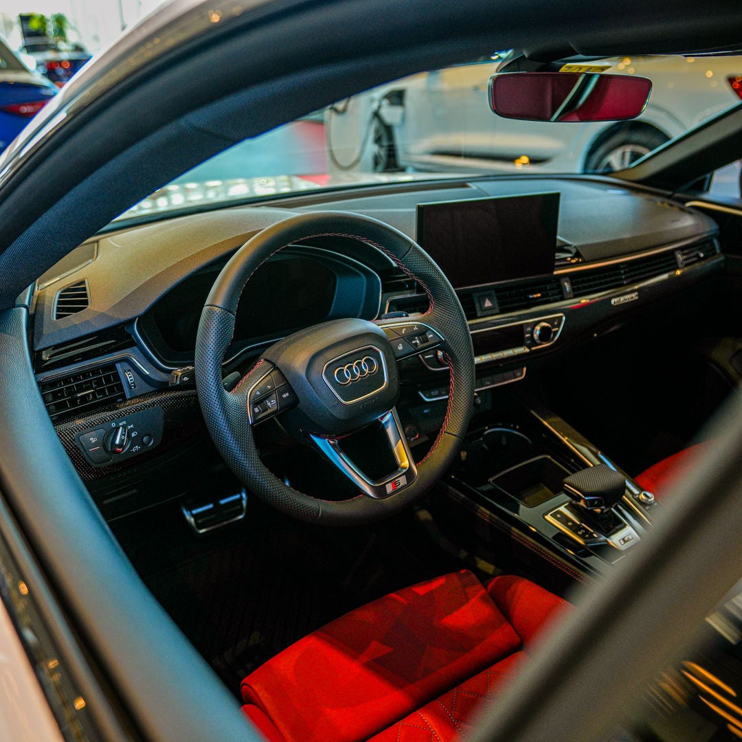 Interior view of Audi vehicle.