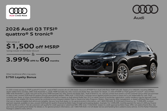 2026 Audi Q3 APR Offer In Little Rock, Arkansas