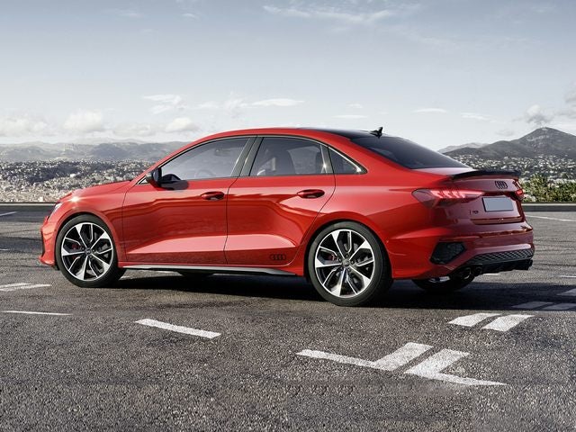 Rear view of 2026 Audi S3 parked near mountains