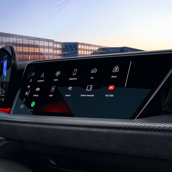 Close-up of the passenger display in the Audi SQ5.