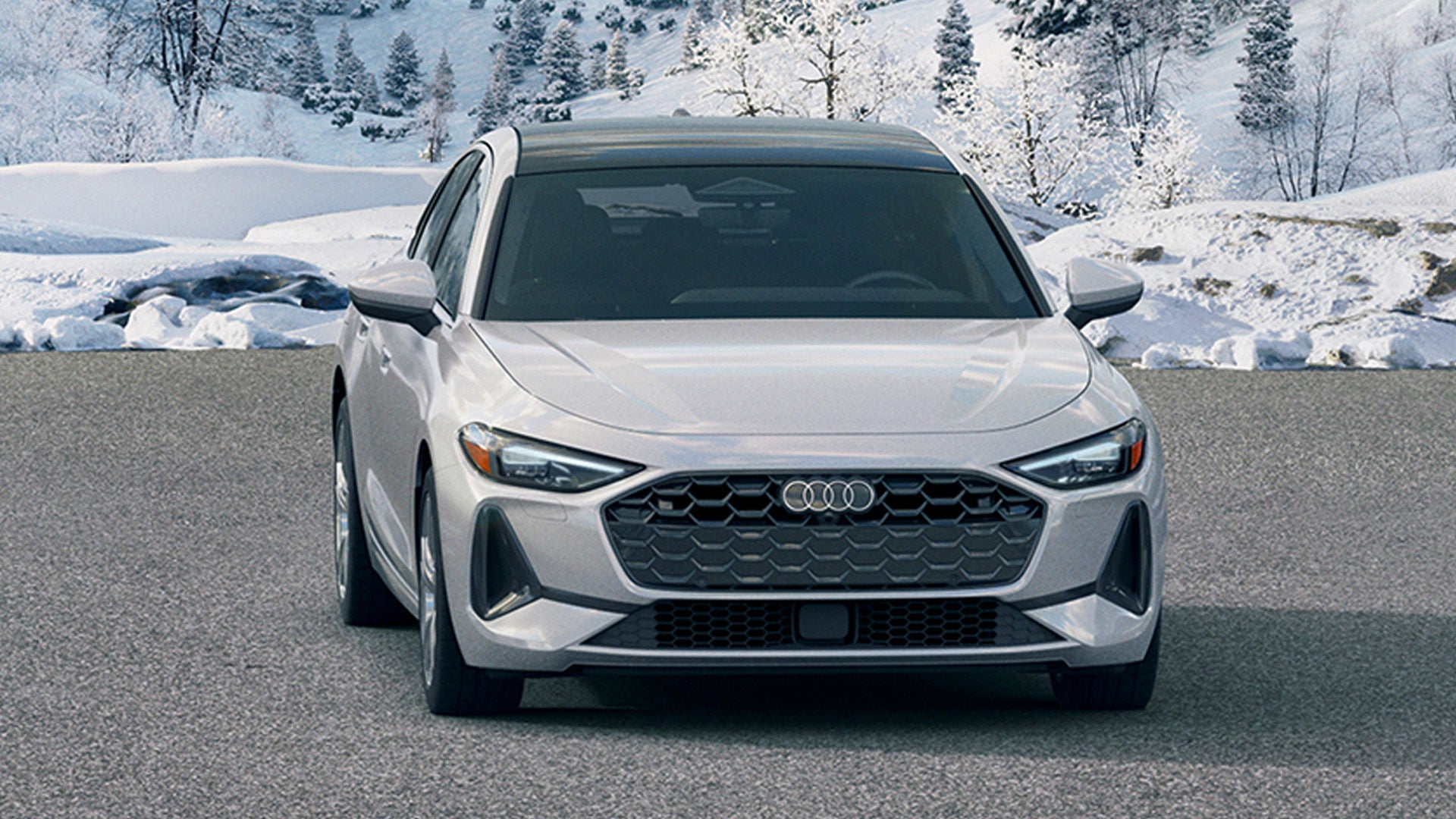 Profile view of an Audi A5 parked.