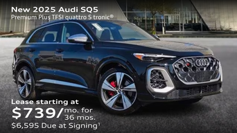 New 2025 Audi SQ5 Premium Plus TFSI quattro S tronic® Lease starting at $739/ mo. for  36 mos. $6,595 Due at Signing