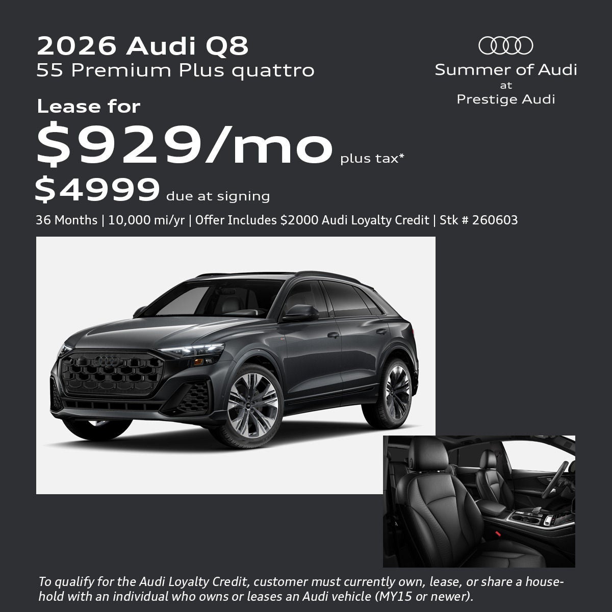 2026 Audi Q8 Lease Offer