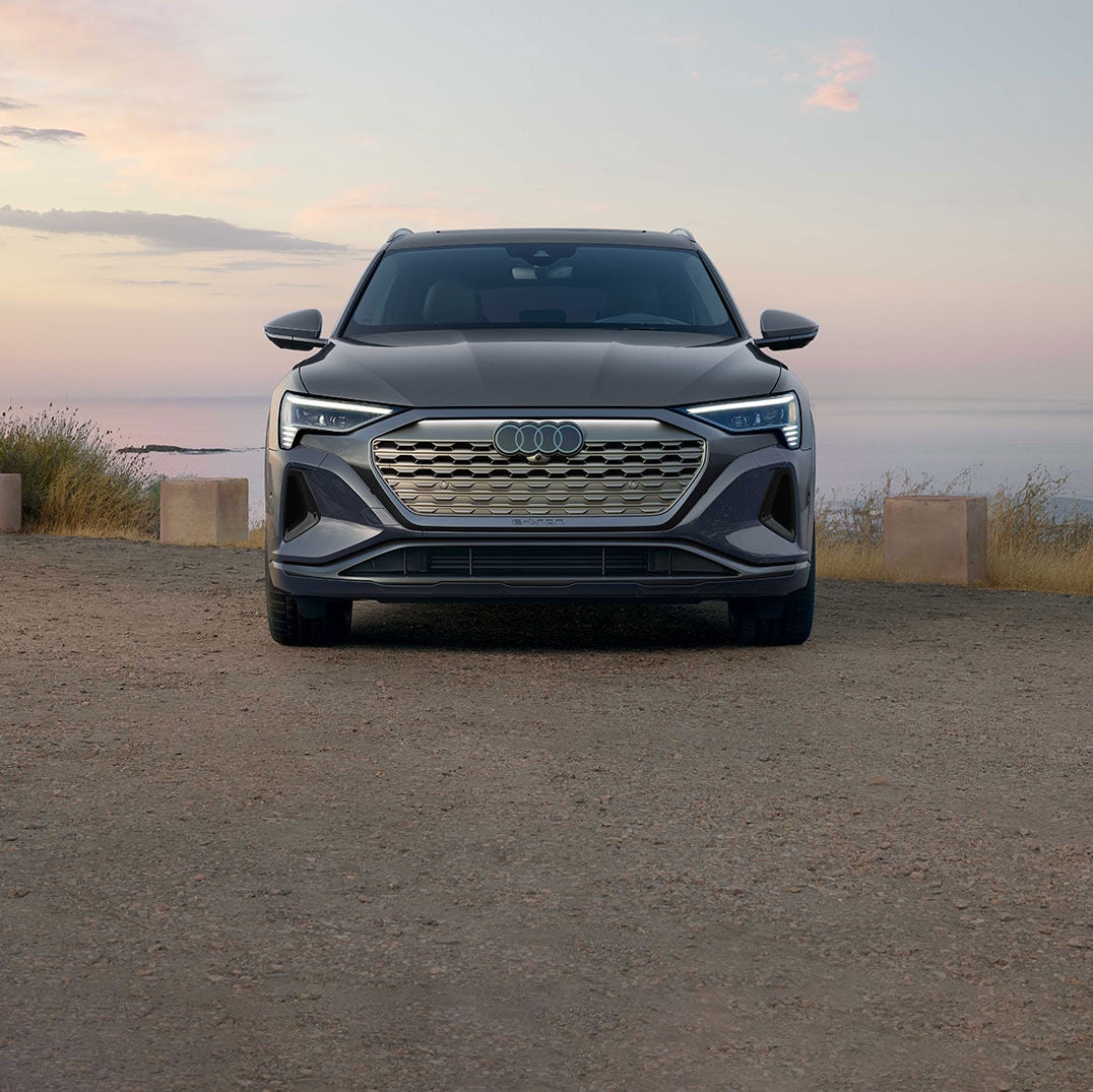 Front of the Audi Q8 e-tron parked.